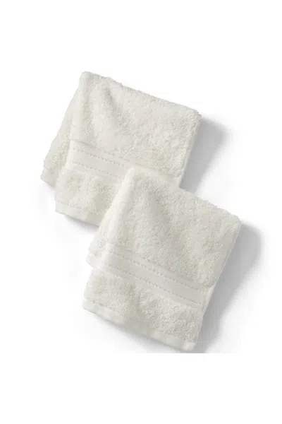 Lands' End Premium Supima Cotton 2-piece Washcloth Set In White