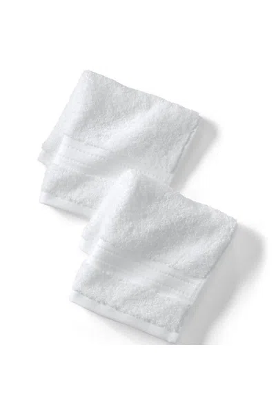 Lands' End Premium Supima Cotton 2-piece Washcloth Set In White