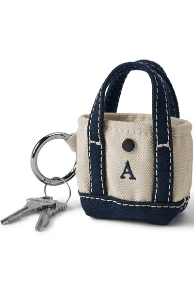 Lands' End Pre-monogrammed Letter A Micro Canvas Tote In White