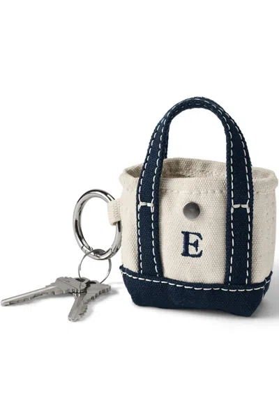 Lands' End Pre-monogrammed Letter E Micro Canvas Tote In Neutral