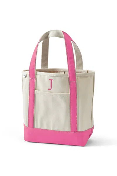 Lands' End Pre-monogrammed Letter J Canvas Tote Bag In Pattern
