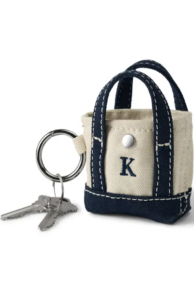 Lands' End Pre-monogrammed Letter K Micro Canvas Tote In Black