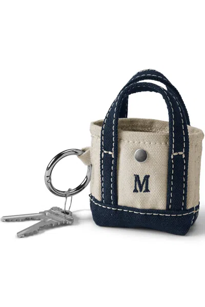 Lands' End Pre-monogrammed Letter M Micro Canvas Tote In Pink