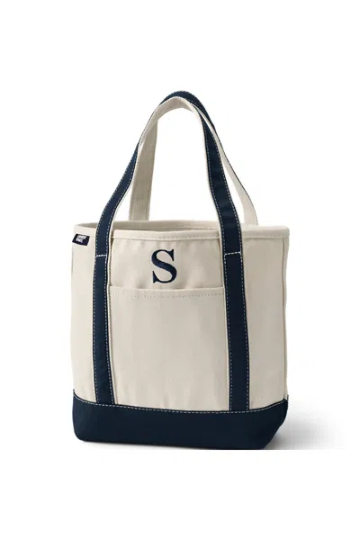 Lands' End Pre-monogrammed Letter S Canvas Tote Bag In Red