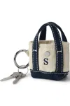 Lands' End Pre-monogrammed Letter S Micro Canvas Tote In Pattern