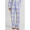 Lands' End Print Flannel Pajama Pants In Blue