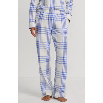 Lands' End Print Flannel Pajama Pants In Blue
