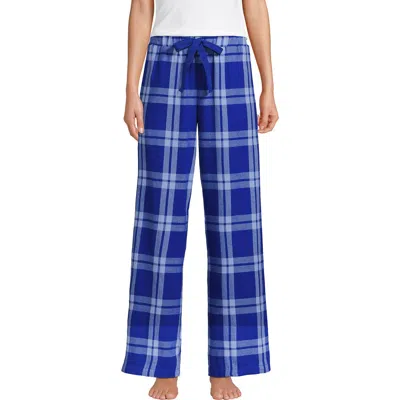 Lands' End Print Flannel Pajama Pants In Blue