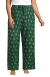 Lands' End Print Flannel Pajama Pants In Green