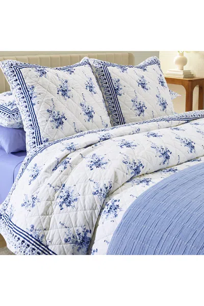 Lands' End Printed Cotton Pillow Sham In Blue