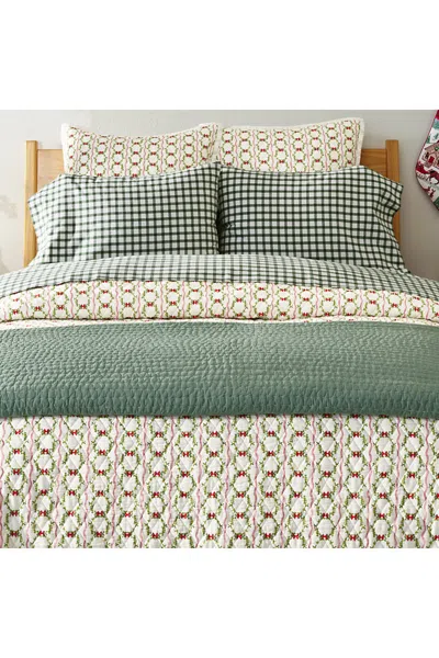 Lands' End Printed Diamond Double Voile Quilt In Green