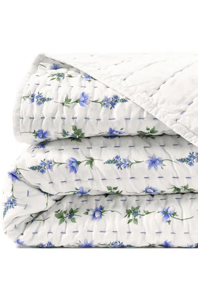 Lands' End Printed Seed Stitch Quilt In White