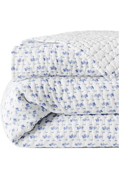 Lands' End Printed Seed Stitch Quilt In Blue