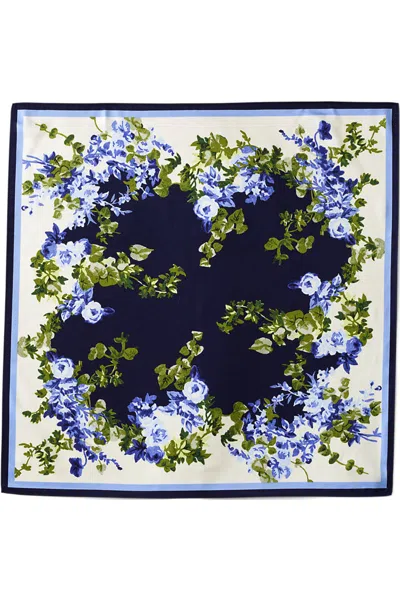Lands' End Printed Square Scarf In Ivory