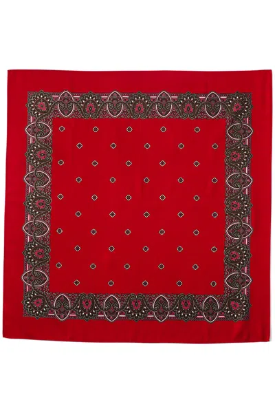 Lands' End Printed Square Scarf In Red