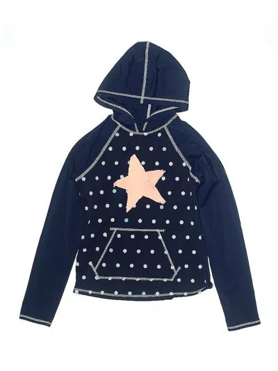 Pre-owned Lands' End Kids'  Pullover Hoodie In Blue