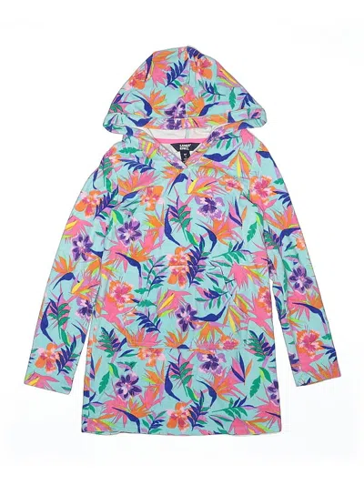 Pre-owned Lands' End Kids'  Pullover Hoodie In Blue