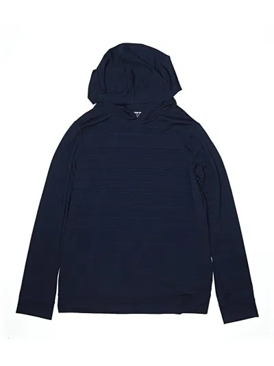 Pre-owned Lands' End Kids'  Pullover Hoodie In Blue