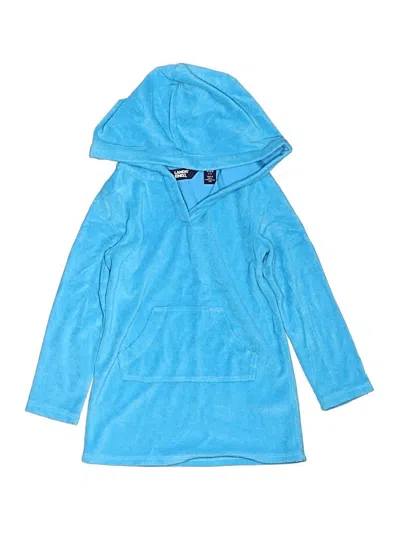 Pre-owned Lands' End Kids'  Pullover Hoodie In Blue