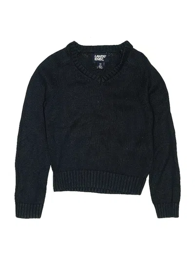 Pre-owned Lands' End Kids'  Pullover Sweater In Black