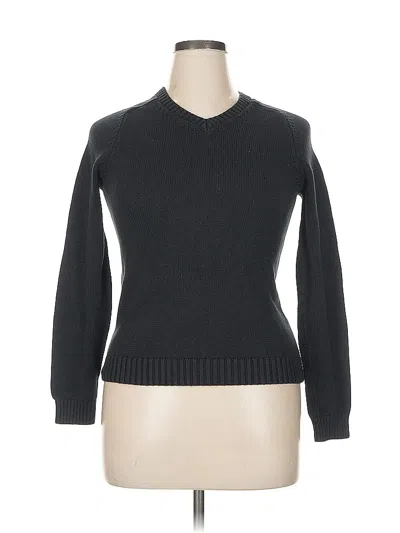 Pre-owned Lands' End Pullover Sweater In Black