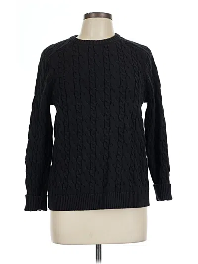Pre-owned Lands' End Pullover Sweater In Black