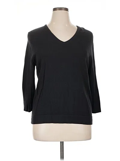 Pre-owned Lands' End Pullover Sweater In Black