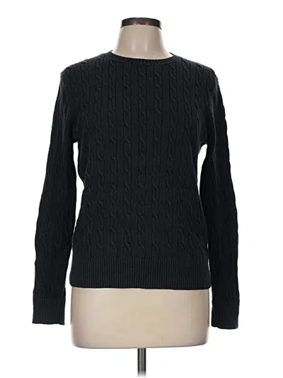 Pre-owned Lands' End Pullover Sweater In Black