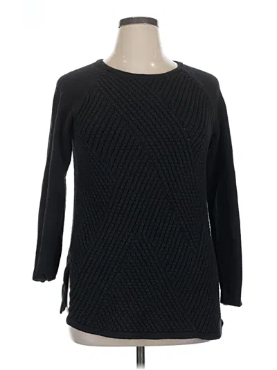 Pre-owned Lands' End Pullover Sweater In Black