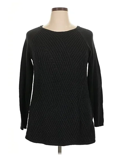 Pre-owned Lands' End Pullover Sweater In Black