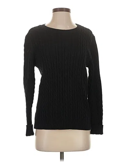 Pre-owned Lands' End Pullover Sweater In Black