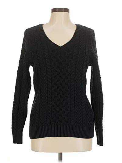 Pre-owned Lands' End Pullover Sweater In Black