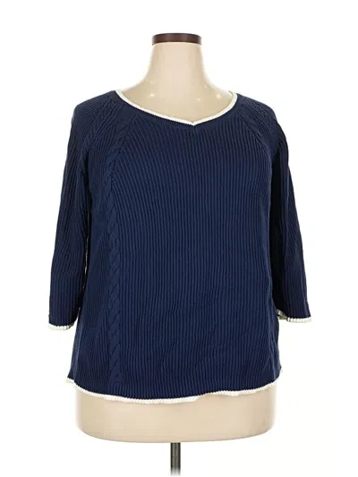 Pre-owned Lands' End Pullover Sweater In Blue