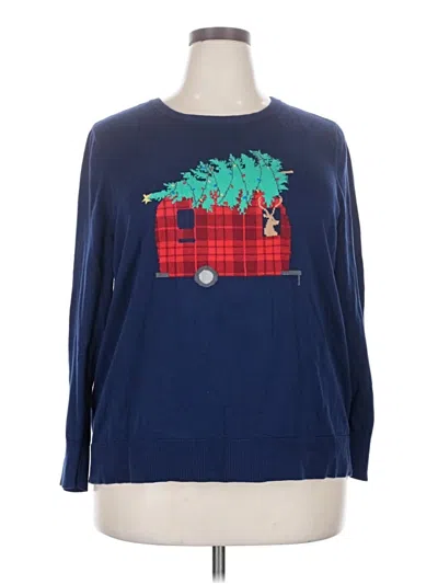 Pre-owned Lands' End Pullover Sweater In Blue