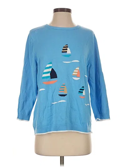 Pre-owned Lands' End Pullover Sweater In Blue