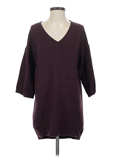 Pre-owned Lands' End Pullover Sweater In Burgundy