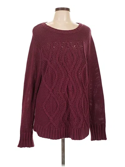 Pre-owned Lands' End Pullover Sweater In Burgundy