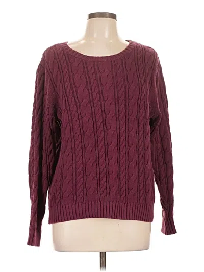 Pre-owned Lands' End Pullover Sweater In Burgundy
