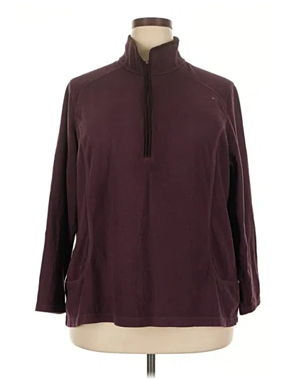 Pre-owned Lands' End Pullover Sweater In Burgundy