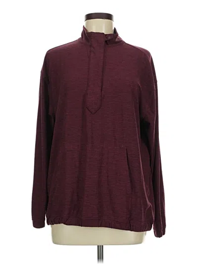 Pre-owned Lands' End Pullover Sweater In Burgundy