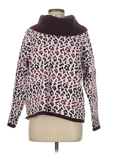 Pre-owned Lands' End Pullover Sweater In Burgundy