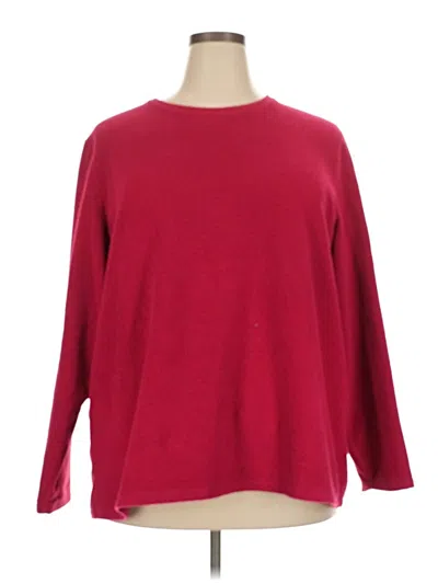 Pre-owned Lands' End Pullover Sweater In Burgundy