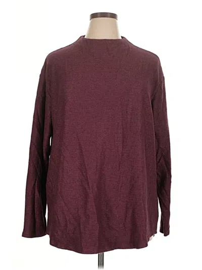 Pre-owned Lands' End Pullover Sweater In Burgundy