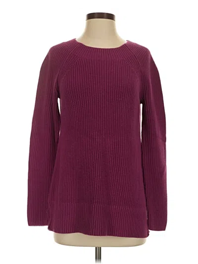 Pre-owned Lands' End Pullover Sweater In Burgundy