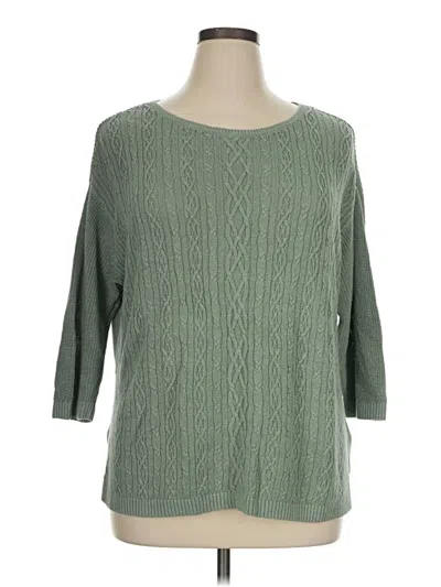 Pre-owned Lands' End Pullover Sweater In Green