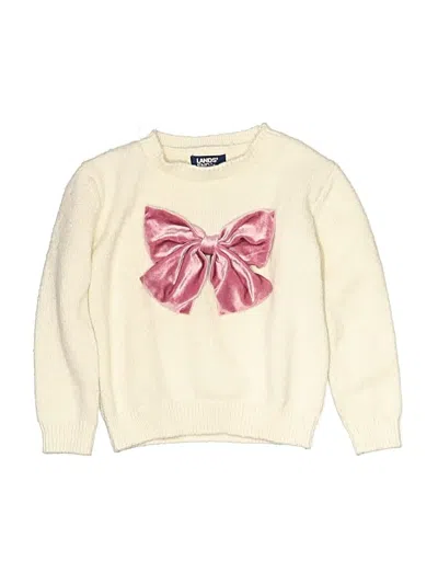 Pre-owned Lands' End Kids'  Pullover Sweater In Ivory