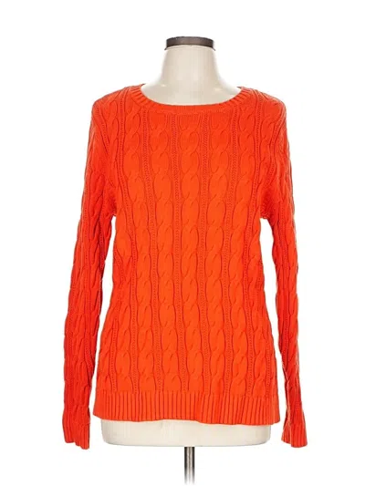 Pre-owned Lands' End Pullover Sweater In Orange