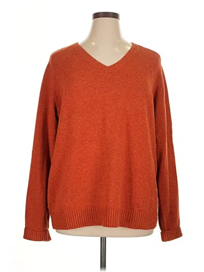Pre-owned Lands' End Pullover Sweater In Orange