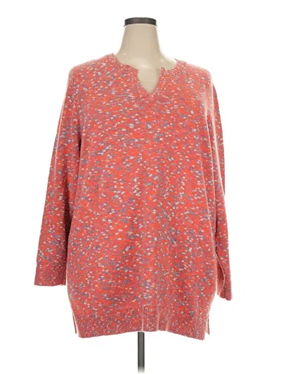 Pre-owned Lands' End Pullover Sweater In Orange