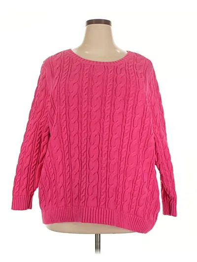 Pre-owned Lands' End Pullover Sweater In Pink